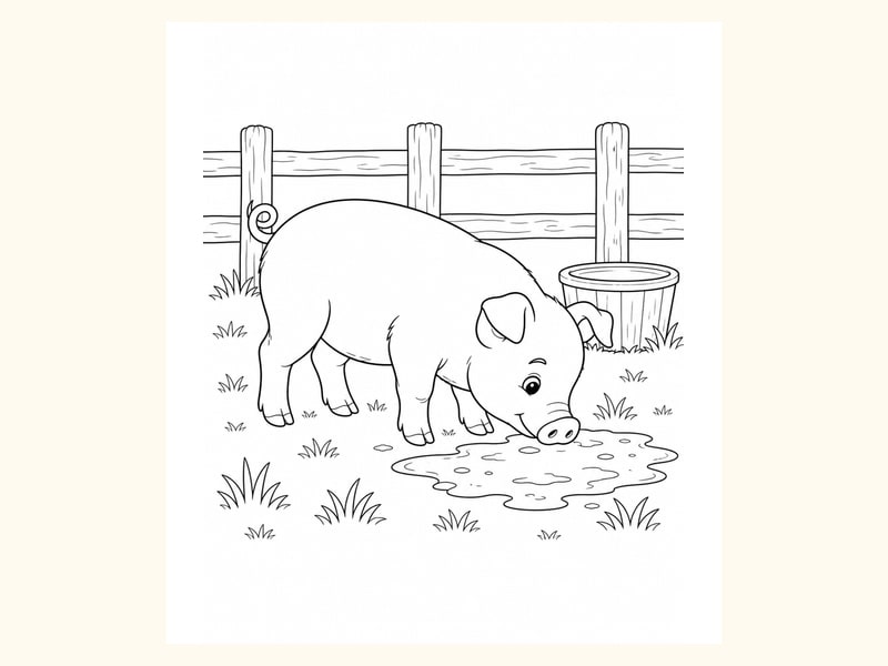 Piglet Coloring Page 1 printable preview