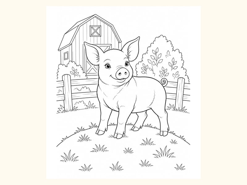 Piglet Coloring Page 3 printable preview