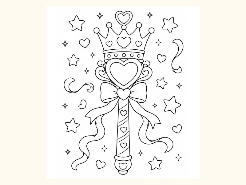 Princess Wand with Crown printable preview