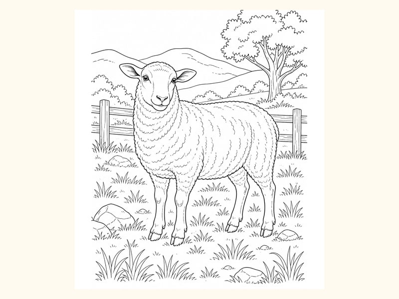 Sheep Coloring Page 1 printable preview