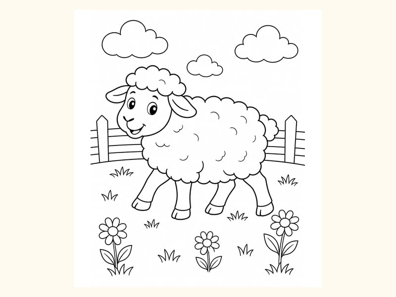 Sheep Coloring Page 3 printable preview