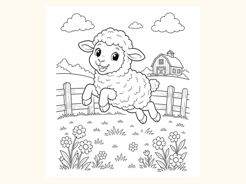 Sheep Coloring Page 5 printable preview