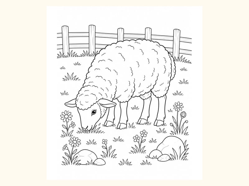 Sheep Coloring Page 6 printable preview