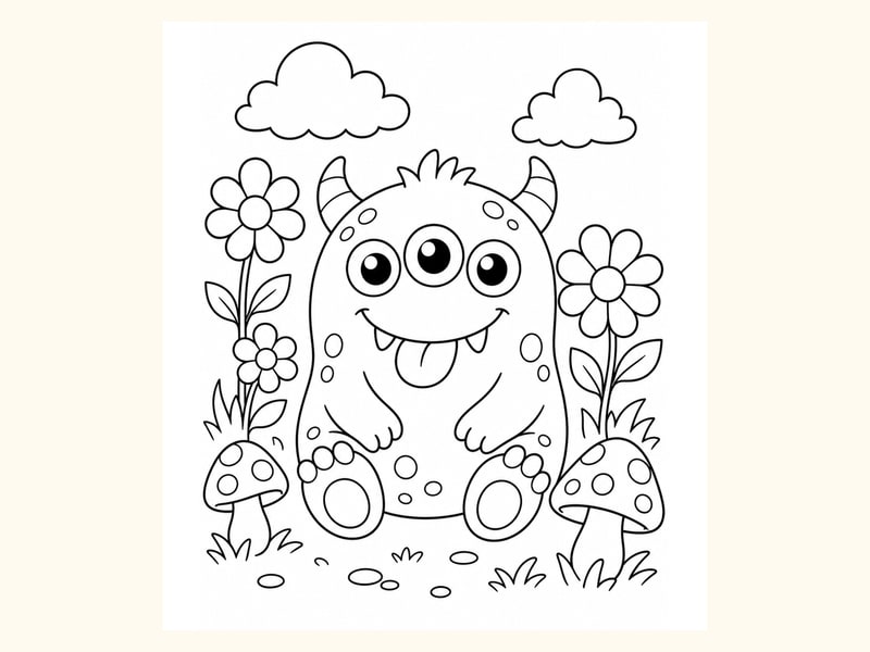 Silly Monster printable preview