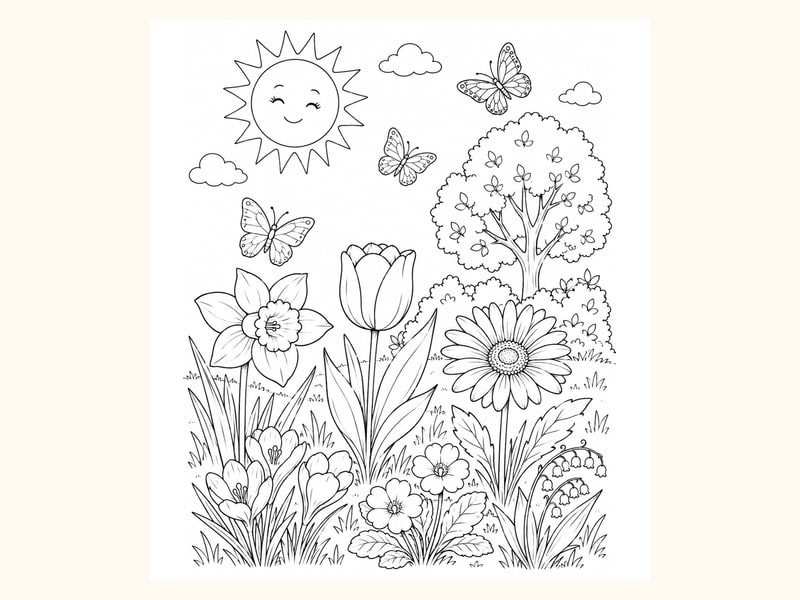 Simple Meadow Flower Patch printable preview