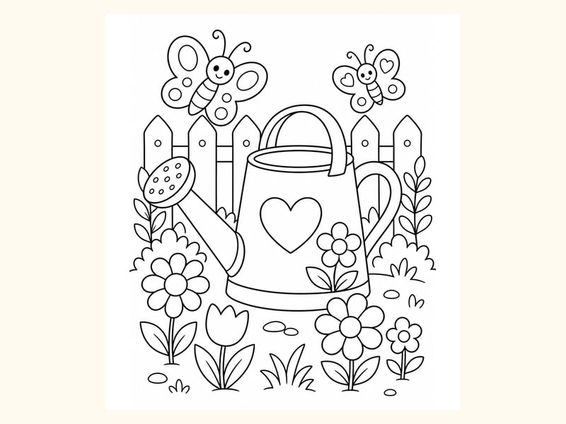 Spring Garden Coloring Page 7 printable preview