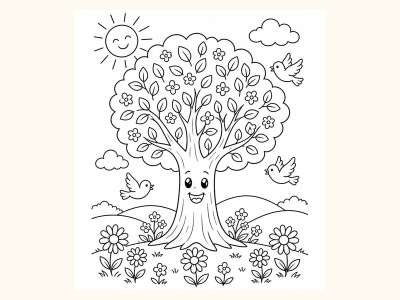 Tree with New Leaves printable preview