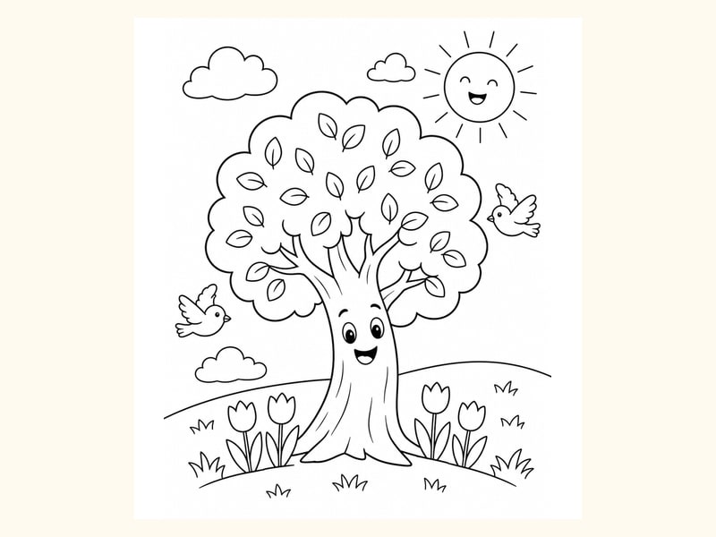 Simple Park Tree printable preview