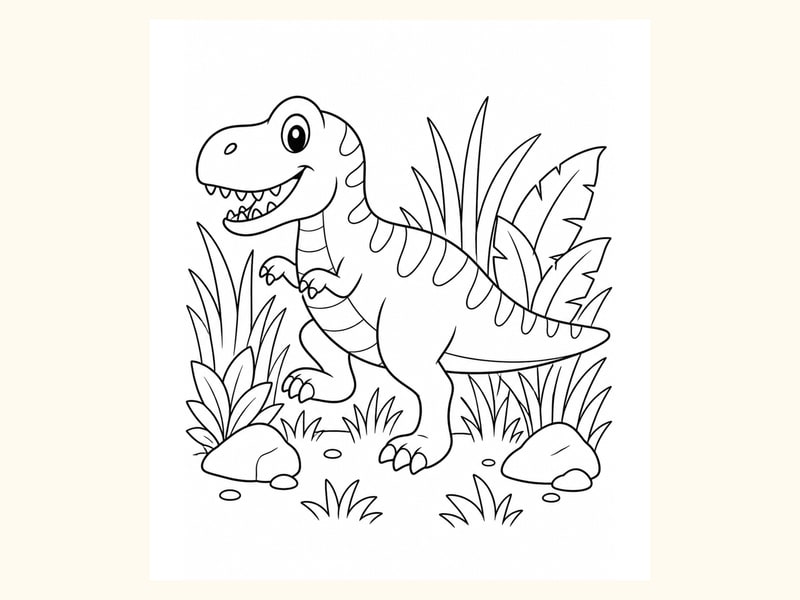T-Rex in Tall Grass printable preview