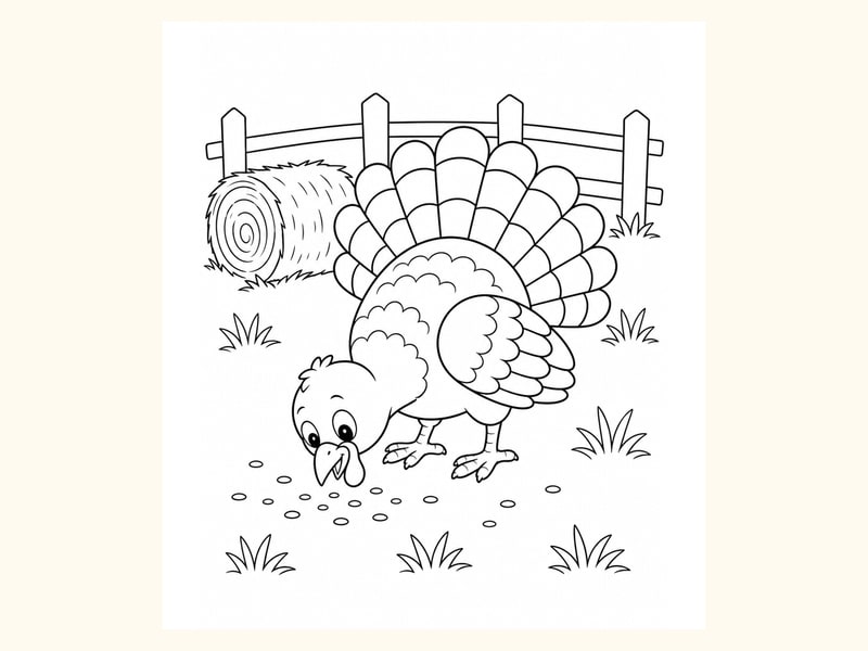 Turkey Coloring Page 1 printable preview