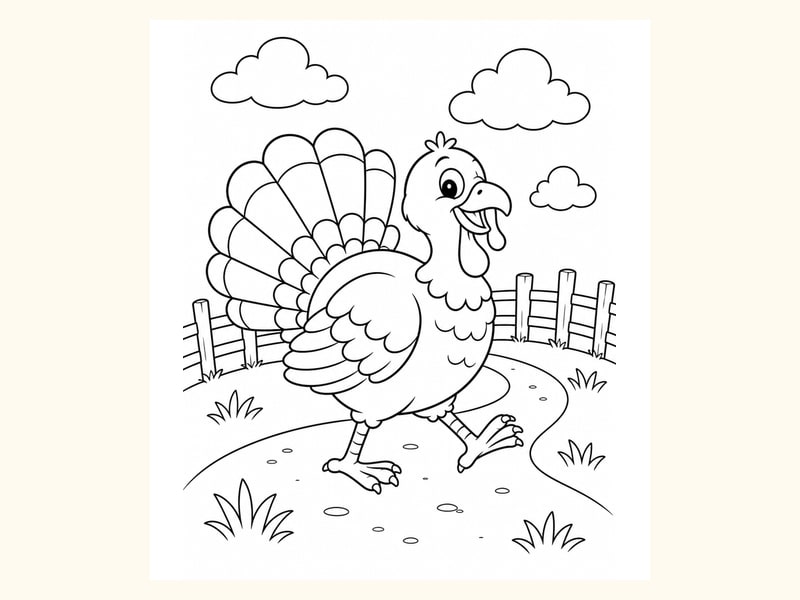 Turkey Coloring Page 10 printable preview