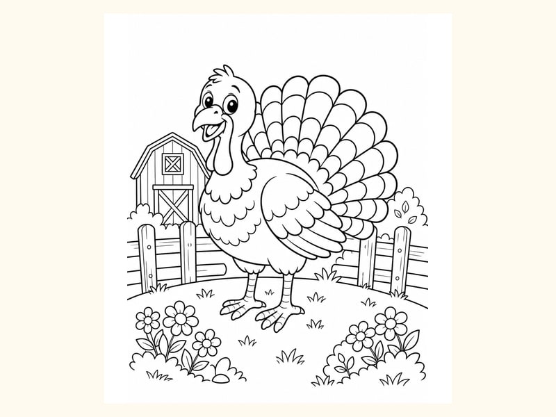 Turkey Coloring Page 2 printable preview