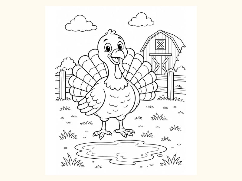 Turkey Coloring Page 3 printable preview