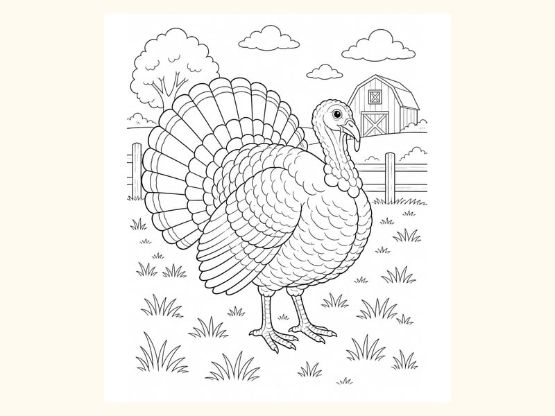 Turkey Coloring Page 5 printable preview