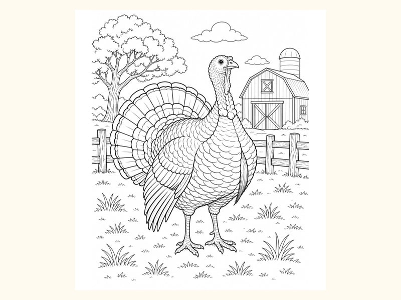 Turkey Coloring Page 6 printable preview