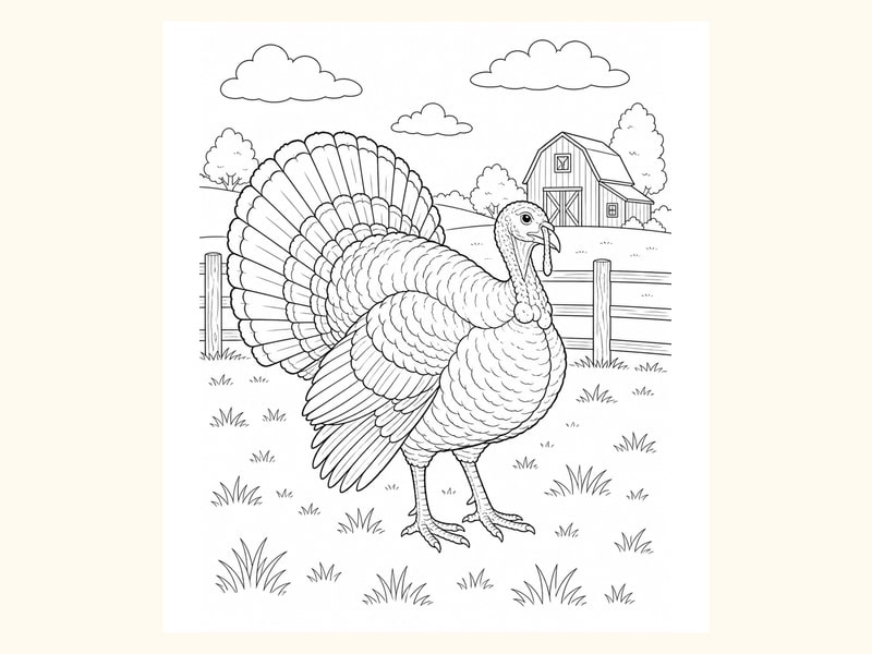 Turkey Coloring Page 7 printable preview