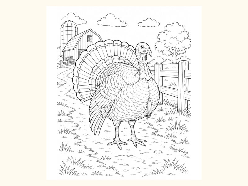 Turkey Coloring Page 8 printable preview