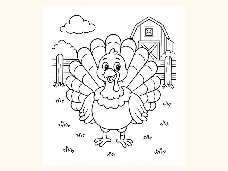 Turkey Coloring Page 9 printable preview