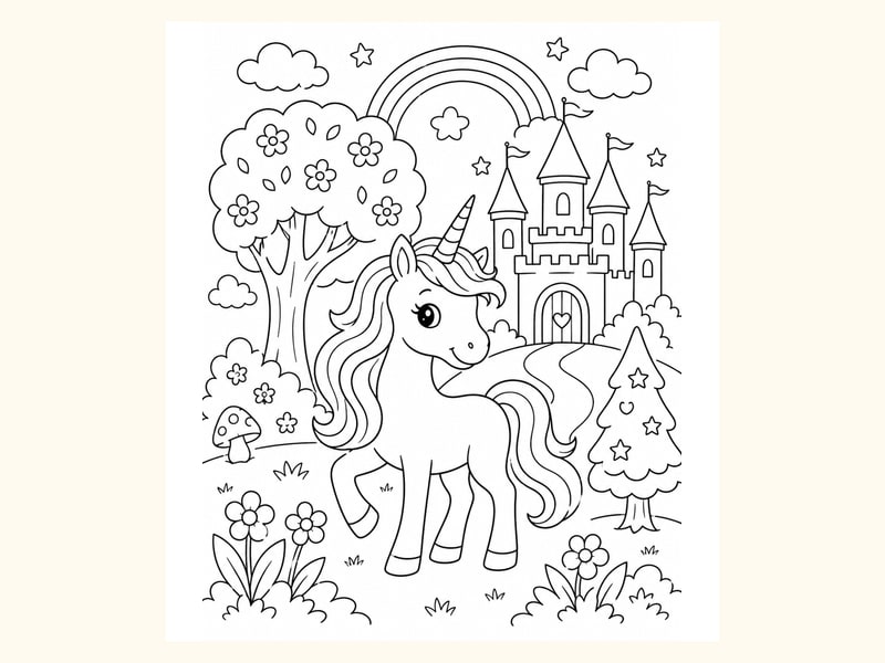 Unicorn printable preview